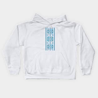 Traditional Slavic pattern in blue and grey Kids Hoodie